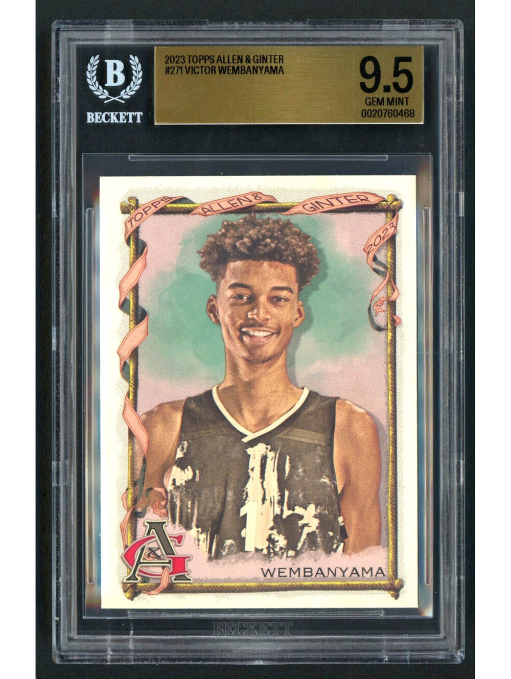 2023-24 Topps Allen & Ginter #271 Victor Wembanyama Rookie (RC) BGS 9.5 Gem Mt.
